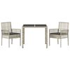 vidaXL Set da Pranzo per Giardino 3 pcs Grigio chiaro polyrattan