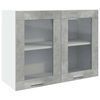 vidaXL Mobile Pensile con Vetro &ldquo;Lyon&rdquo; Grigio Cemento 80x31x60 cm