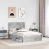 vidaXL Letto con Contenitore con testiera Grigio cemento 135 x 190 cm