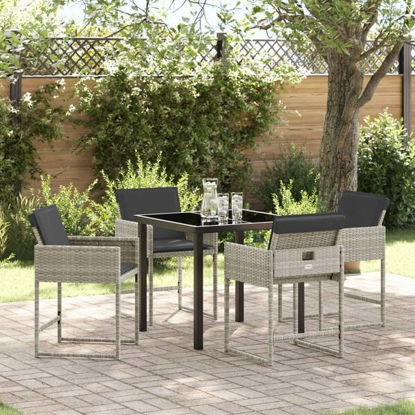 vidaXL Set da Pranzo per Giardino 5 pcs Beige polyrattan