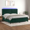 vidaXL Letto a Molle con Materasso e LED Verde Scuro 200x200cm Velluto