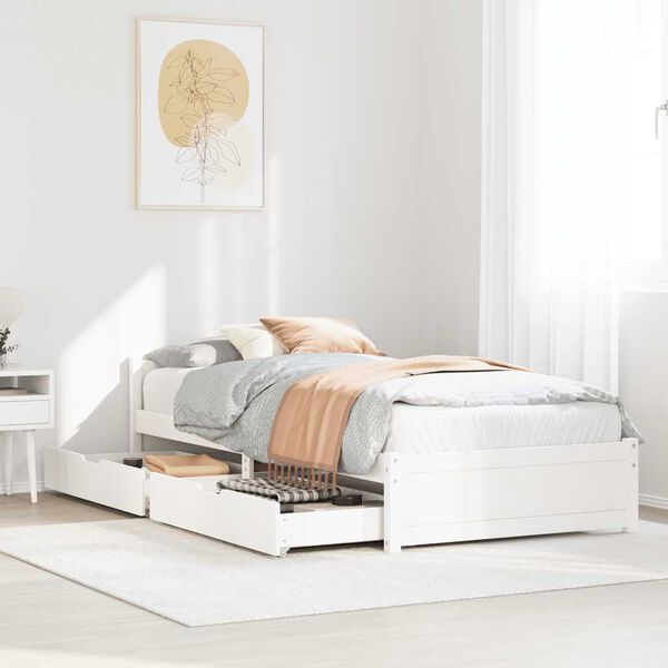 vidaXL Letto senza Materasso Bianco 90x190 cm in Legno Massello Pino