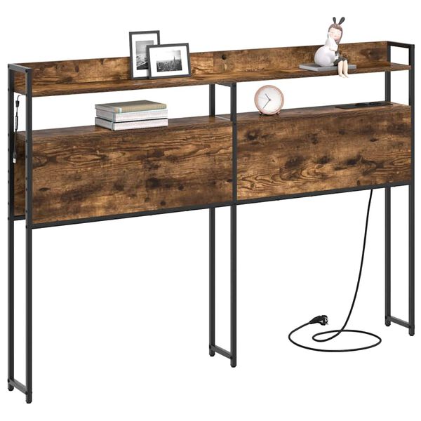 vidaXL Testata contenitore Rovere fumo 120 cm Legno multistrato