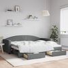 vidaXL Divano Letto Estraibile Cassetti Grigio Scuro 90x200cm Tessuto