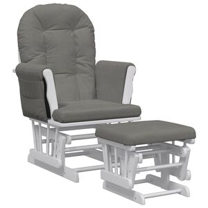 vidaXL Poltrona Glider con Sgabello Grigio Scuro in Tessuto