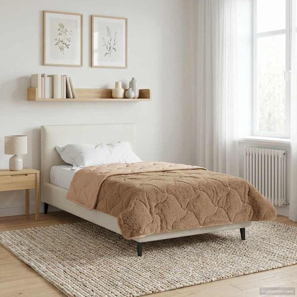 vidaXL Duvet Invernale Talpa 135 x 200 cm Microfibra e Fleece Teddy