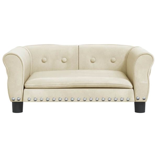 vidaXL Lettino per Cani Crema 70x45x30 cm in Velluto