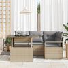vidaXL Set Divano da Giardino 5 pcs Beige Poly Rattan