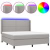 vidaXL Letto a Molle Materasso e LED Grigio Chiaro 160x200 cm Tessuto