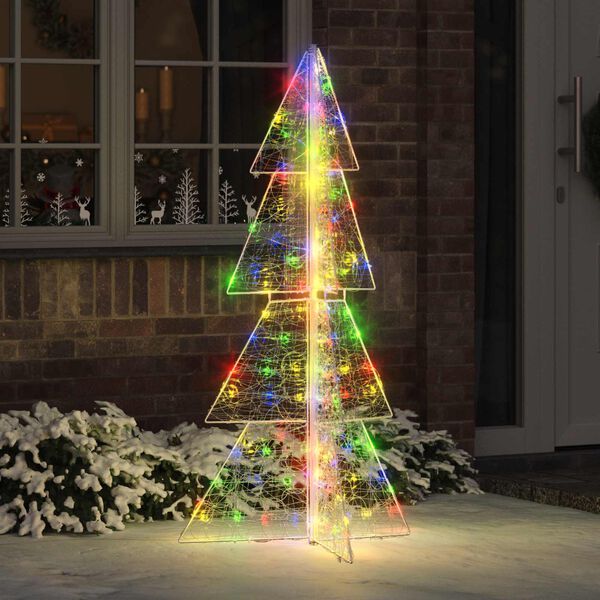 vidaXL Albero di Natale con 160 LED Multicolore 150 cm Acrilico