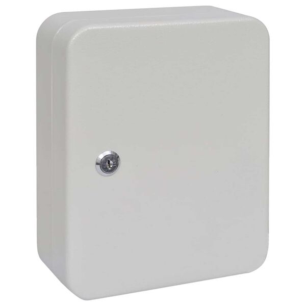 vidaXL Scatola per Chiavi con blocco Bianco 20 x 7.5 x 25 cm Acciaio