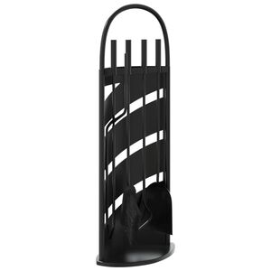 vidaXL Set di attrezzi per camino 5 pezzi 23x15x66 cm in acciaio