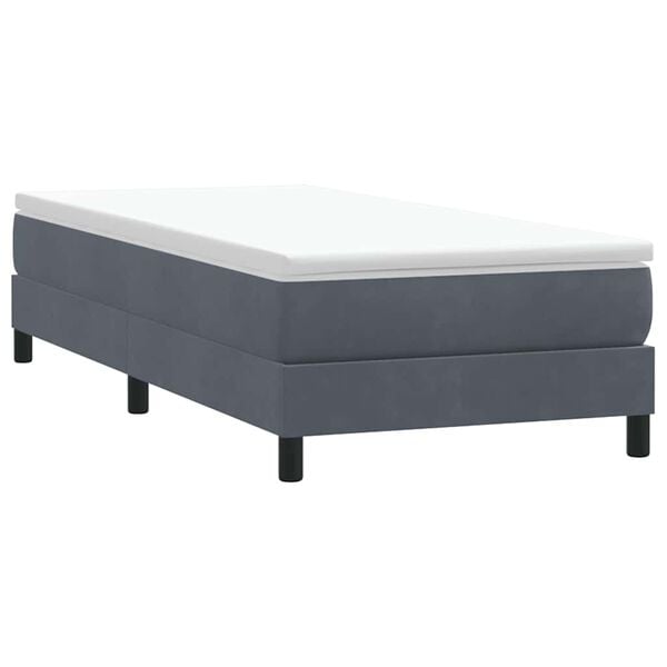 vidaXL Letto a Molle senza Materasso Grigio Scuro 100x220 cm Velluto