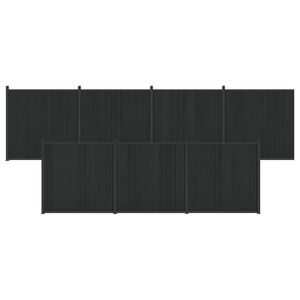 vidaXL Pannello di Recinzione 7 pcs WPC e Alluminio Nero
