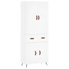 vidaXL Credenza Bianca 69,5x34x180 cm in Legno Multistrato