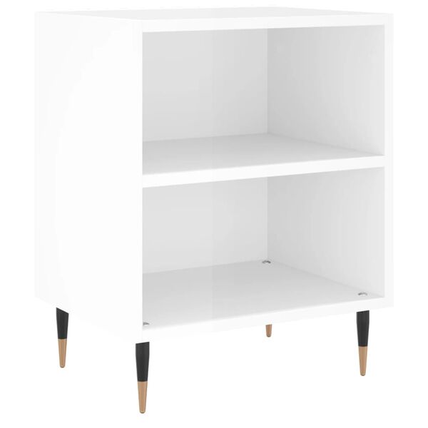 vidaXL Comodini 2 pz Bianco Lucido 40x30x50 cm in Legno Multistrato