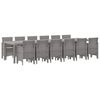 vidaXL Set da Pranzo per Giardino 13 pz Grigio chiaro Rattan Polt