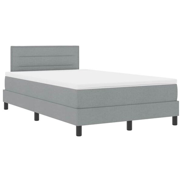 vidaXL Letto a molle con materasso Grigio chiaro 120 x 190 cm Tessuto