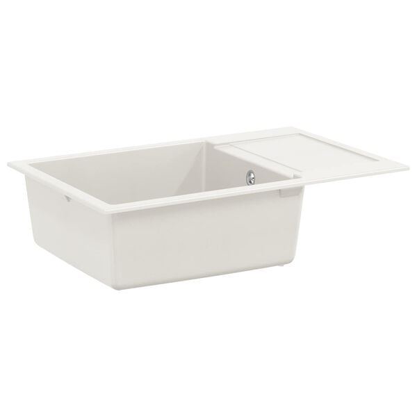 vidaXL Lavello Bianco 780 x 500 mm 80% Quarzo e 20% Resina