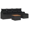 vidaXL Set Divano da Giardino 6 pz Nero Poly Rattan