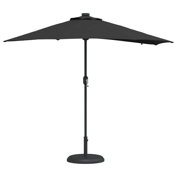 vidaXL Ombrello da giardino Nero 294 x 150 x 223 cm