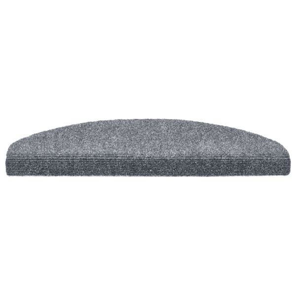 vidaXL Tappetini per scale autoadesivi 30 pz 65x21x4 cm Grigio chiaro Semicircolari Grandi