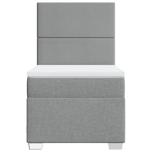 vidaXL Giroletto a Molle con Materasso Grigio Chiaro 90x190 cm Tessuto