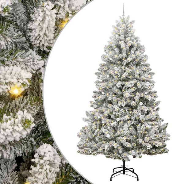 vidaXL Albero di Natale artificiale con 300 LED Verde e Bianco 300 cm