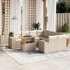 vidaXL Set Divano da Giardino 9 pz con Cuscini Beige in Polyrattan