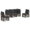 vidaXL Set Divano da Giardino 5 pz Grigio polyrattan