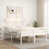 vidaXL Letto per Anziani con Testiera Bianco 140x200 cm Legno Massello