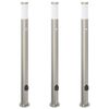 vidaXL Lampioni a dissuasore con sensore e presa 3 pz 110 cm Acciaio Inox IP44