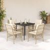 vidaXL Set da Pranzo da Giardino 5 pz con Cuscini Beige in Polyrattan