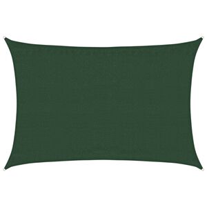 vidaXL Vela Parasole 160 g/m&sup2; Verde Scuro 3,5x4,5 m in HDPE