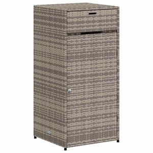 vidaXL Armadietto Portaoggetti Giardino Grigio 55x55x111cm Polyrattan