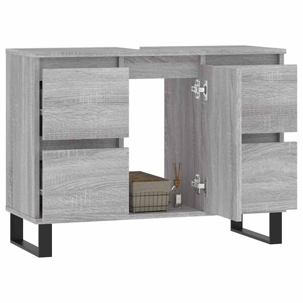 vidaXL Mobile da Bagno Grigio Sonoma 80x33x60 cm in Legno Multistrato