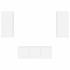 vidaXL Mobili TV a Muro con LED 4pz Bianchi in Legno Multistrato
