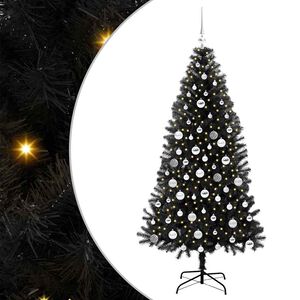 vidaXL Albero di Natale Nero 180 cm PVC