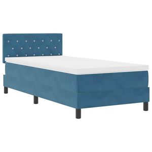 vidaXL Letto a Sorgente LED Blu Scuro 100 x 200 cm Velluto
