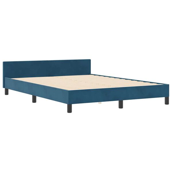vidaXL Letto a molle con testiera Blu Scuro 180 x 200 cm Velluto