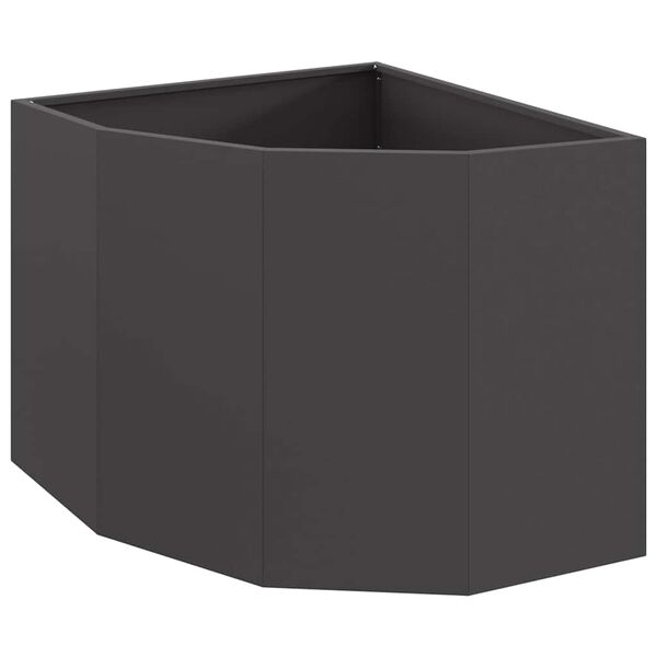 vidaXL Vaso d'angolo Nero 60 x 60 x 50 cm Acciaio
