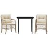 vidaXL Set da Bistr&ograve; 3 pz con Cuscini Beige in Polyrattan