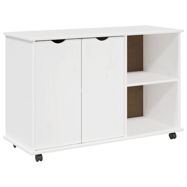 vidaXL Mobile con Ruote con ruota Bianco 100 x 39 x 65,5 cm