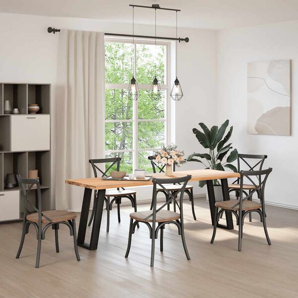 vidaXL Gambe per Tavolo Consolle a Forma di U 2 pz Nere 28x(72-73) cm Acciaio