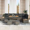 vidaXL Set Divano da Giardino 10 pcs Grigio polyrattan