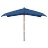 vidaXL Ombrellone da Giardino con Palo in Legno Azzurro 300x300x273 cm