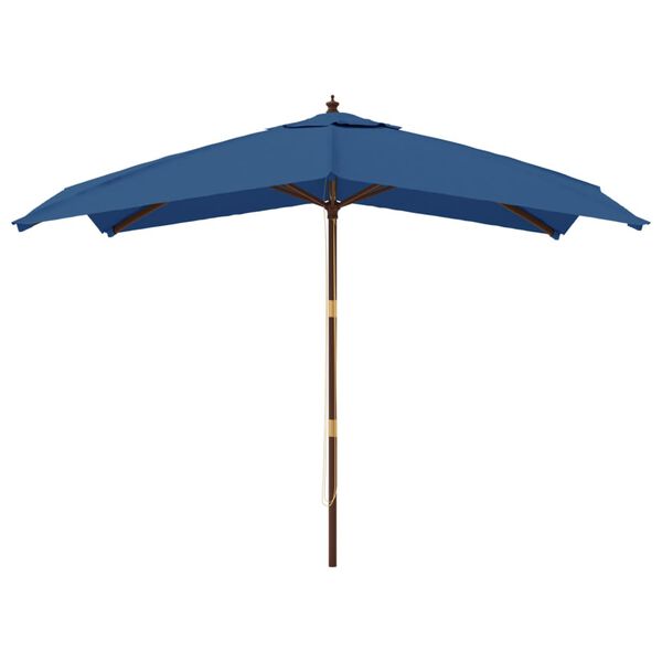 vidaXL Ombrellone da Giardino con Palo in Legno Azzurro 300x300x273 cm