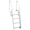 vidaXL Scala da Dock a 4 Gradini Argento 58 x 77 x 166 cm Alluminio