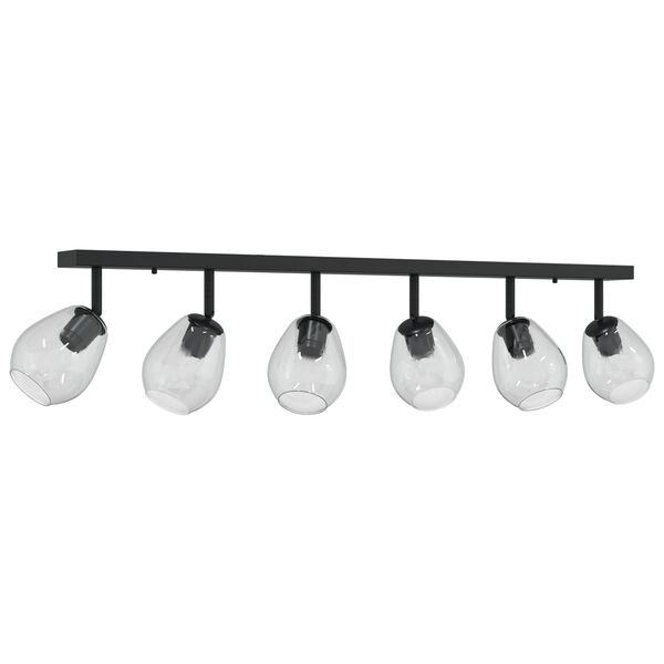 vidaXL Faretto da soffitto Nero 110,5 x 13 x 26 cm Vetro e Metallo