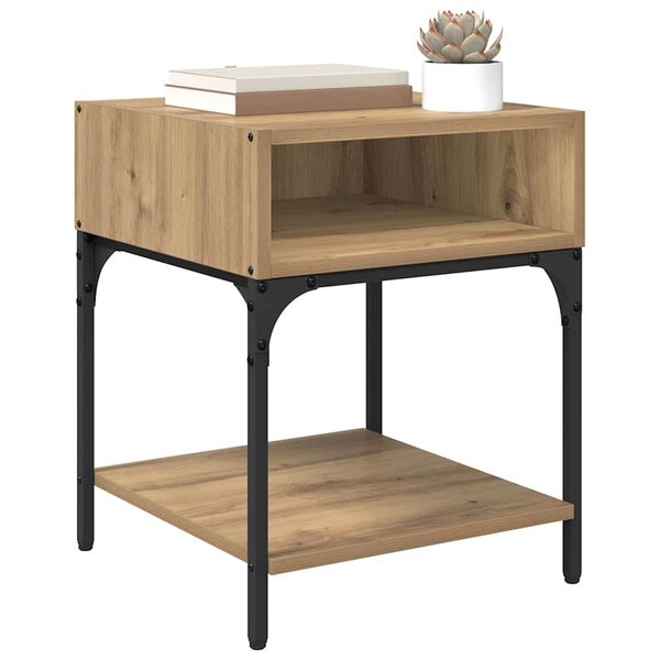 vidaXL Comodino Rovere artigianale 40 x 40 x 50 cm Legno multistrato